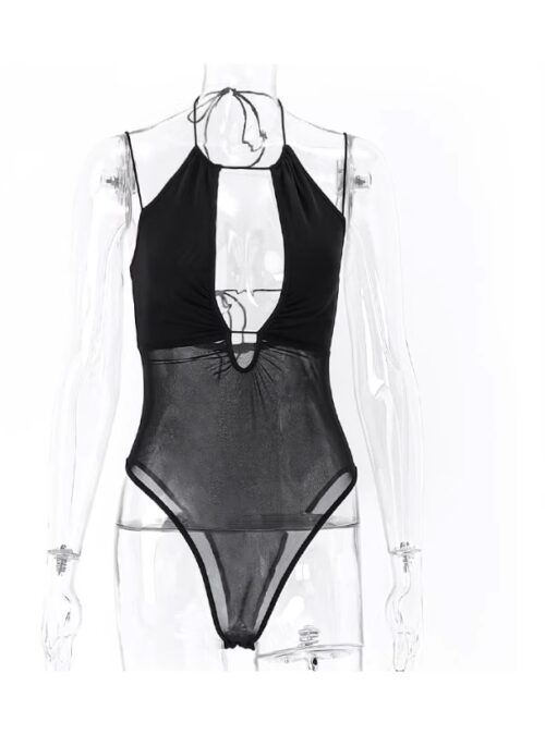 Black Stringy Halter Bodysuit | Miyeon – (G)I-DLE