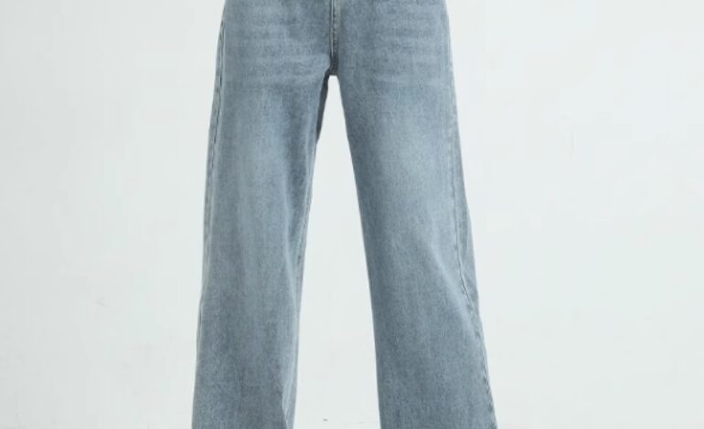 Blue Casual Straight Cut Jeans