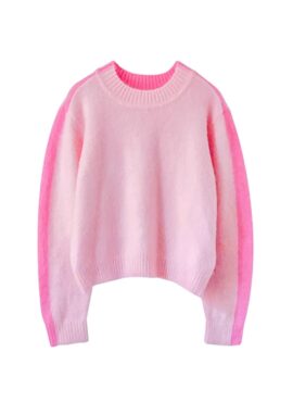 Pink Two-Tone Knit Sweater | Felix - Stray Kids
