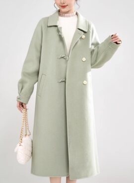 Green Toggle Buttoned Woolen Coat
