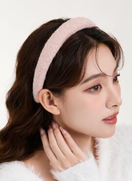 Pink Plush Headband | Jennie - BlackPink