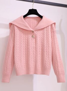 Pink Knitted Wide Collar Sweater | Park Yeon Woo - The Story Of The Parks Marriage