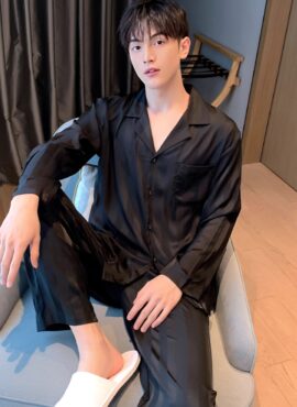 Black Silky Stripes Pajama Set | Jeong Gu Won – My Demon