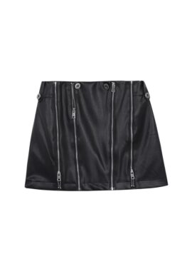 Black Zippers Faux Leather Skirt | Lisa – BlackPink