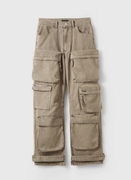 Brown Multi-Pocket Cargo Jeans | Doyoung – Treasure