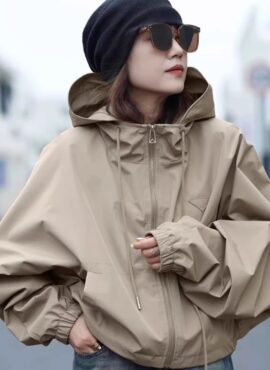 Beige Hooded Windbreaker Jacket | J-Hope - BTS