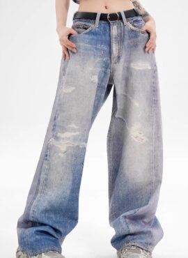 Blue Faded Distressed Jeans | J-Hope - BTS