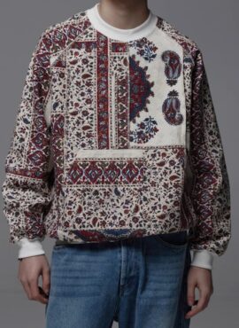 White And Red Floral Paisley Sweater | J-Hope – BTS