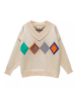 Beige Diamond Cut-Out Style Sweater | Jaehyuk - Treasure
