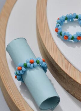 Blue Flower Beads Ring | Jihoon - Treasure