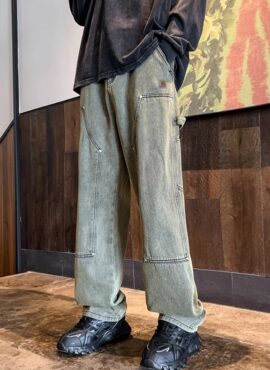 Green Washed Paneled Jeans | Jungkook – BTS