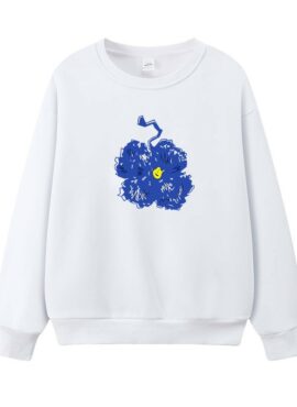 White Flower Print Sweatshirt | Junkyu – Treasure
