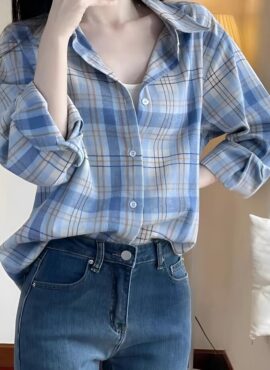 Light Blue Plaid Shirt | Renjun - NCT