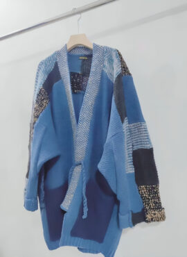 Blue Patchwork Long Style Cardigan | RM – BTS