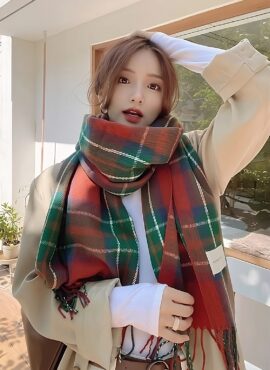 Red And Green Plaid Scarf | Taehyung – BTS