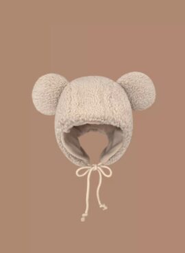 Beige Bear Ears Plush Winter Hat | Chiquita – BabyMonster