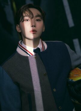 Blue Color Block Baseball Jacket | Seungkwan - Seventeen