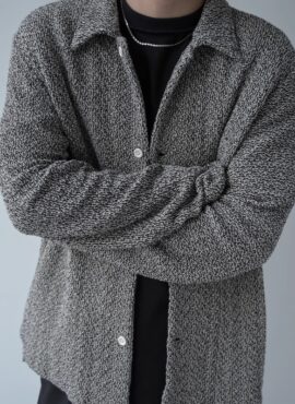 Grey Button-Up Woolen Shirt | J-Hope - BTS