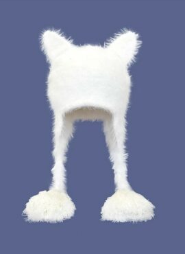 White Plush Cat Ears Hat | J-Hope - BTS