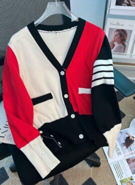 Red Color Patch Banded Sleeves Cardigan | Hong Hae In – Queen Of Tears