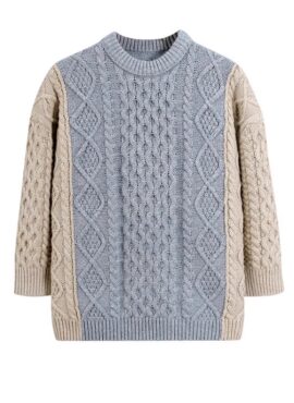 Blue Two Tone Knit Sweater | Ryujin - ITZY