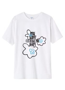 White Make You Happy Print T-Shirt | Heeseung - Enhypen