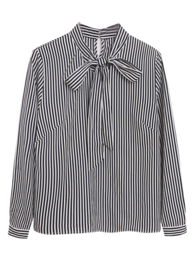 Black And White Tie Collar Stripe Shirt | Hyunjin – Stray Kids