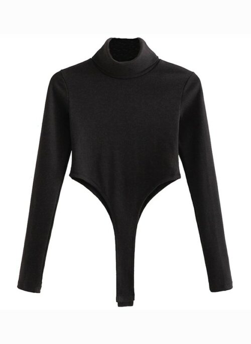 Black Turtle Neck Bodysuit Top | Winter – Aespa