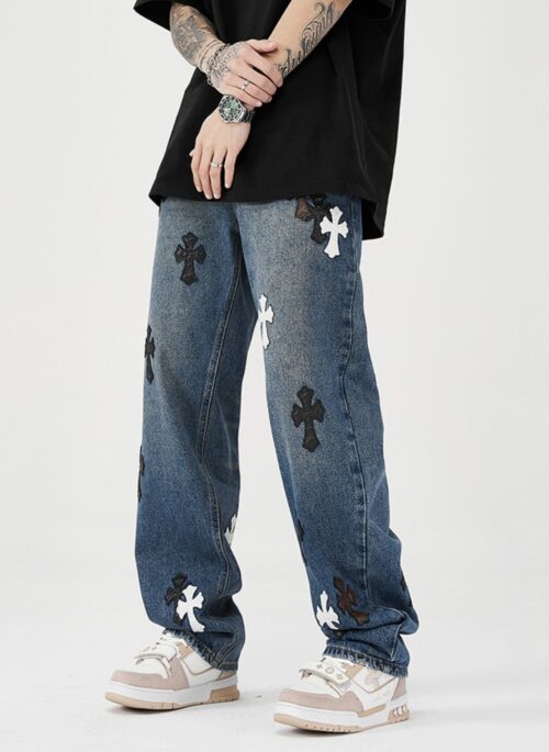 Blue Cross Patches Jeans | Hoshi – Seventeen