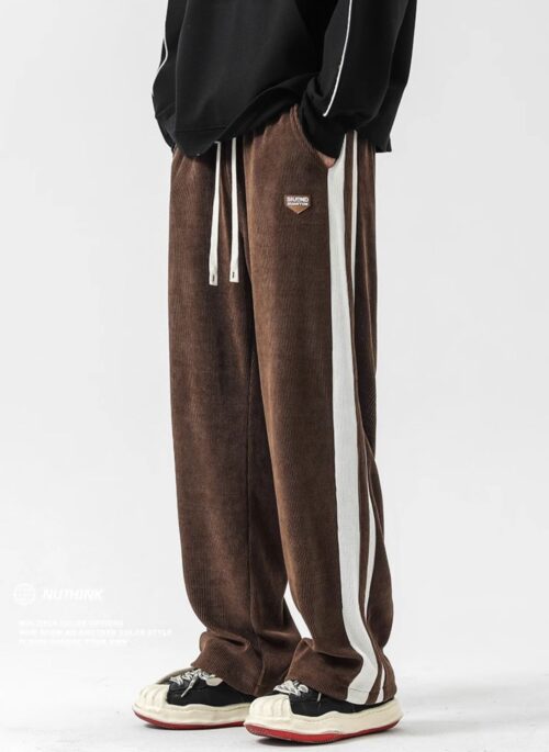 Brown Side Stripe Casual Pants | Seonghwa – ATEEZ