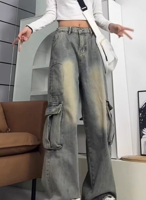 Grey Double Pocket Cargo Jeans | Changbin – Stray Kids