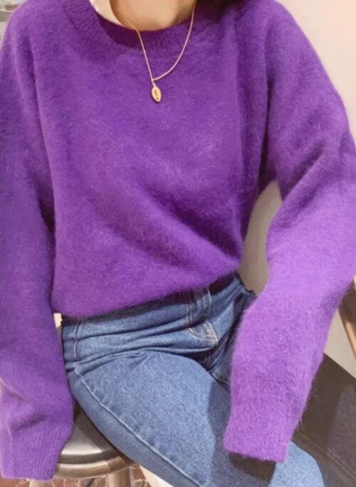 Lilac Crew Neck Pullover Sweater | Jeongin – StrayKids