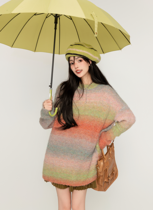 Multicolored Gradient Stripes Sweater | Rei – IVE