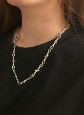 Silver Barb Wire Necklace | Dino – Seventeen