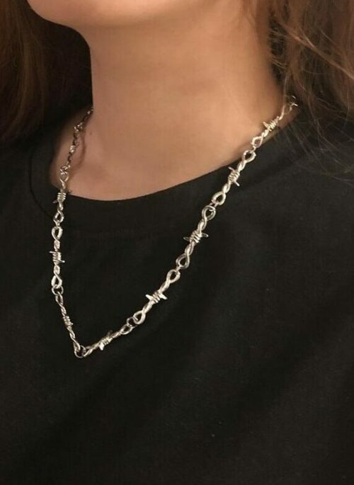 Silver Barb Wire Necklace | Dino - Seventeen