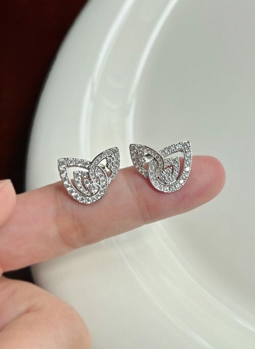 Silver Diamond Leaves Earrings | Hong Hae In - Queen Of Tears