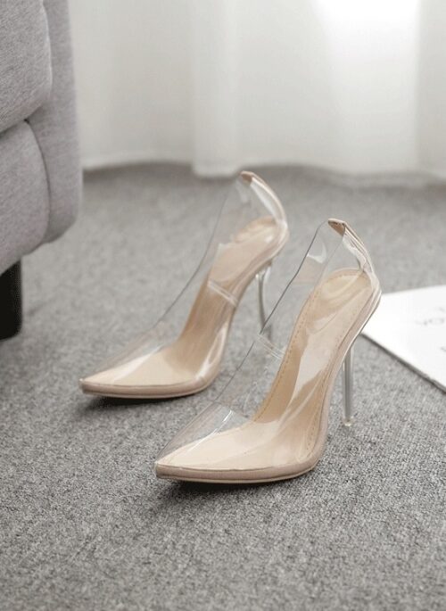Transparent Pointed Toe Stiletto Heels | HyunA