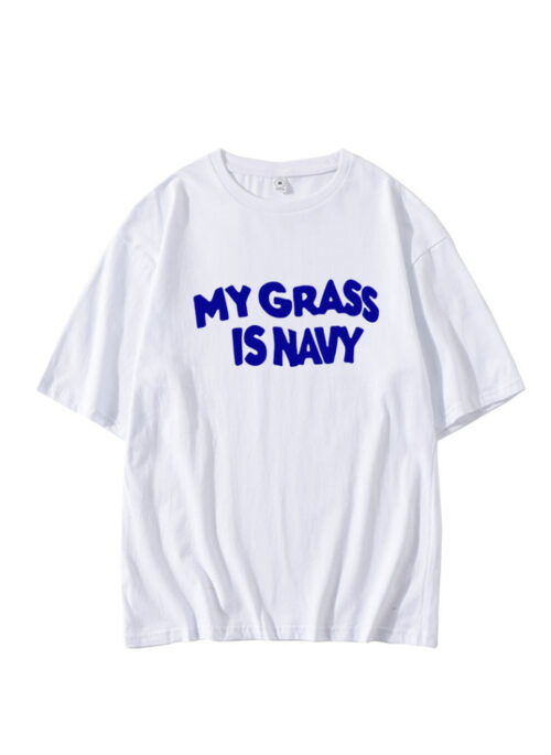 White ‘My Grass Is Navy’ T-Shirt | Seungkwan – Seventeen