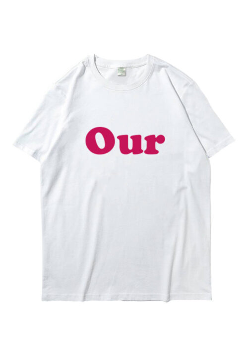 White ‘Our’ Printed T-Shirt | Felix – Stray Kids