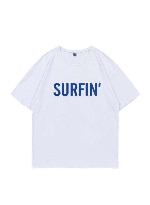 White ‘Surfin’ Crewneck T-Shirt | Seungkwan – Seventeen