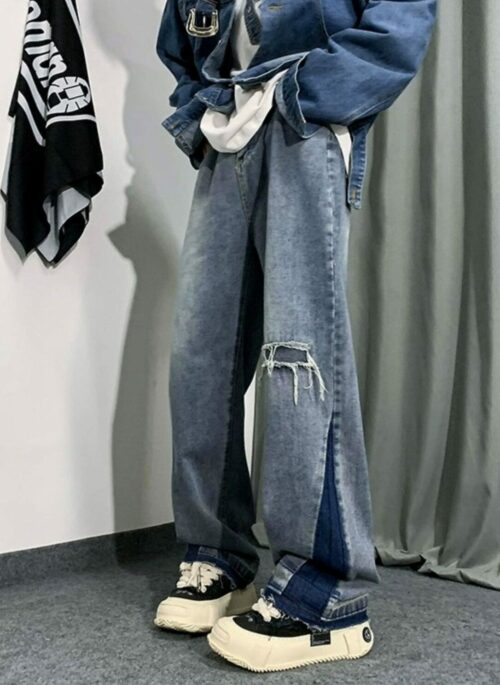 Blue Patched Dual Tone Jeans | Ten – NCT