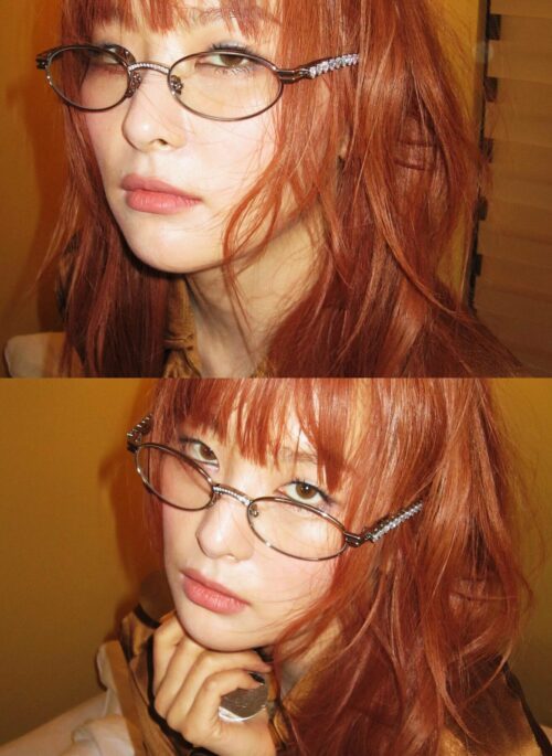 Silver Heart Rhinestones Glasses | Seulgi – Red Velvet