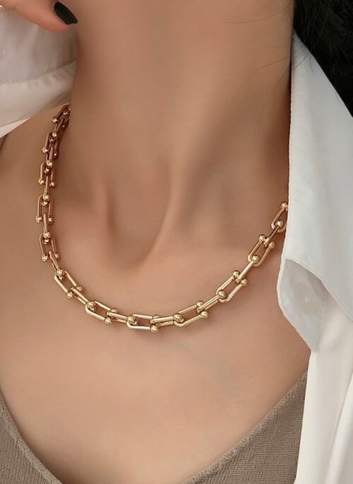 Gold U-Link Chain Necklace | Jake - Enhypen