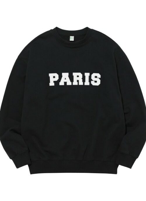 Black “PARIS” Crewneck Sweatshirt | Jeongin – Stray Kids