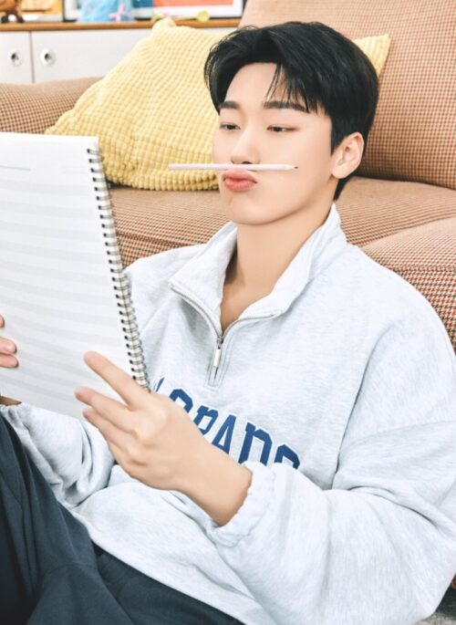 Grey “Colorado” Zip-Up Collar Sweatshirt | San – ATEEZ
