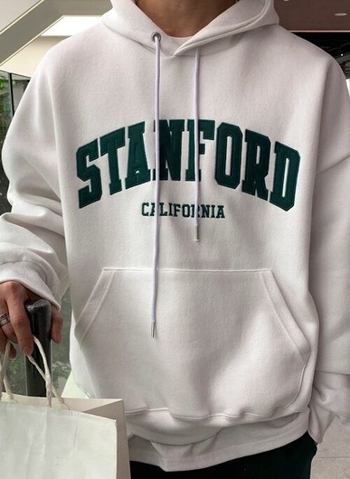 Embroidered Cotton Pullover Hoodie