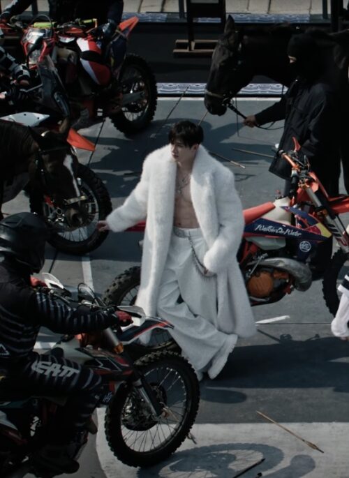 White Mink Winter Long Fur Coat | Bangchan – Stray Kids