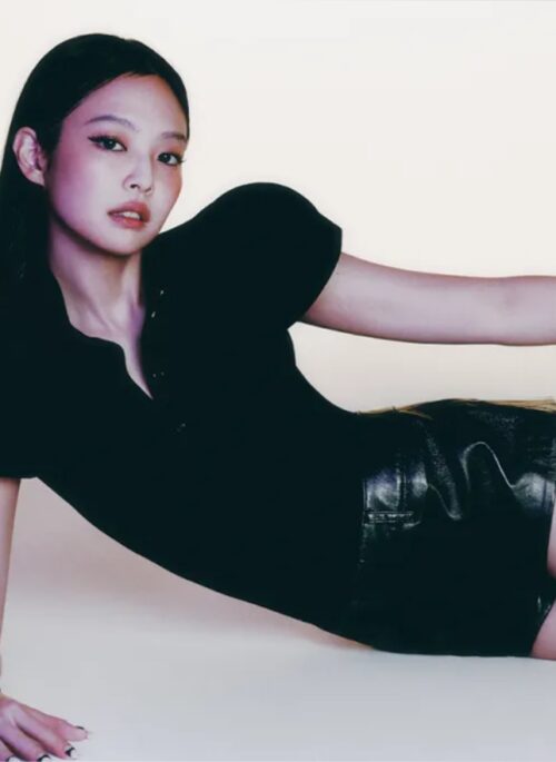 Black Glossy Faux Leather Shorts | Jennie - BlackPink