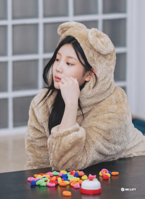 Light Brown Bear Ears Plush Coat | Wonhee - ILLIT