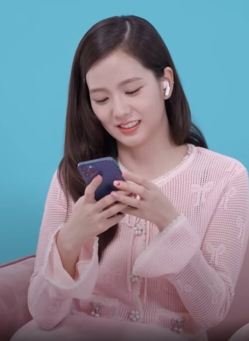Pink Bowknot Design Knitted Dress | Jisoo - BlackPink